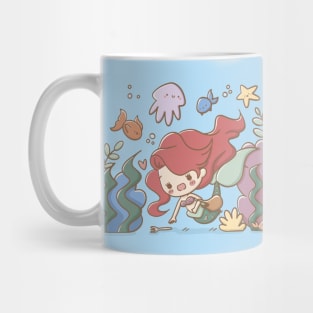 kawaii fan art mermaid Mug